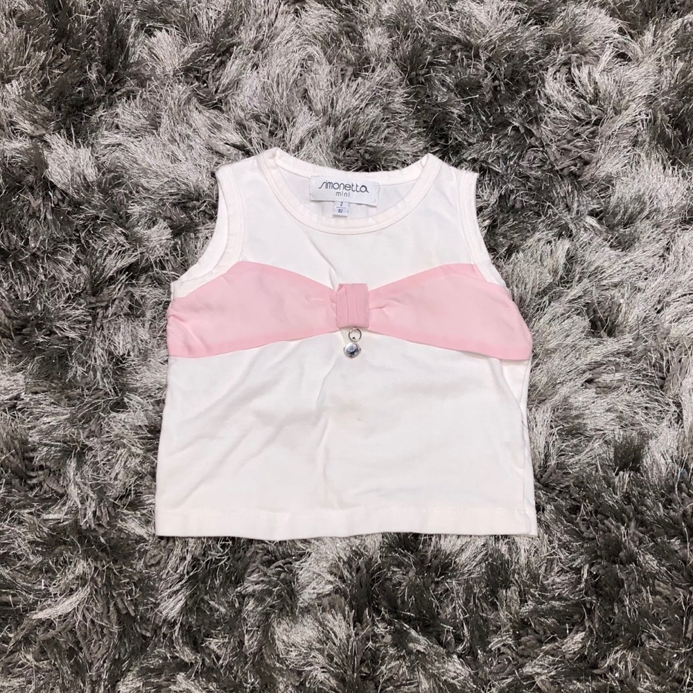 Simonetta Pink Ribbon Tank Child size 2